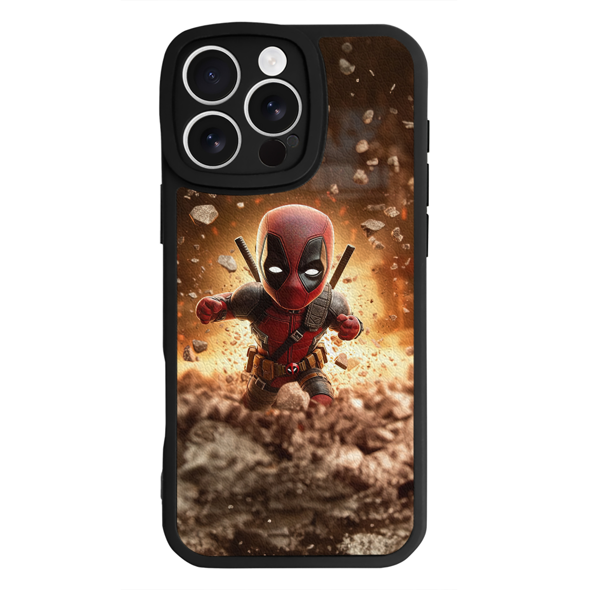 （画像用） Deadpool デッドプール 【iPhone 16シリーズ対応】シリコンスマホケース（レザー調） 材質：シリコン